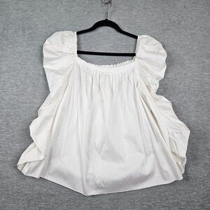 Kate Spade Women's Freshwhite Poplin Square Neck Blouse Size 8 NEW